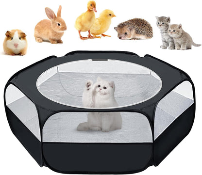UWE Small Animal Playpen, Waterproof Foldable Pet Playpen, Black | Anti-Escape Exercise Pet Tent, Bite Resistant Breathable Mesh, Leakproof Base, Easy Fold Storage, Indoor Outdoor for Pets1