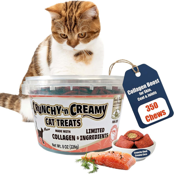 Fieldcrest Farms Collagen Cat Treats, Catnip, Crunchy & Creamy, 3 Oz Pouch | Supports Skin, Coat & Joints, High Protein, No Wheat or Soy, Great for Training & Rewards, All Life Stages18
