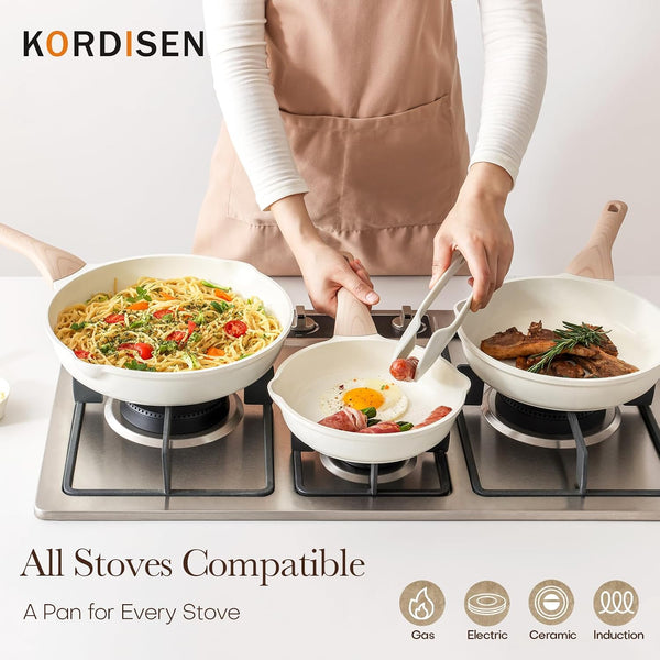 Ceramic Non Stick Frying Pans Skillet, 8 Inch Ceramic Small Egg Pan Nonstick for Cooking Non Toxic, Healthy Induction Cookware, Heat Resistant Handle, PFOA & PFAS Free5