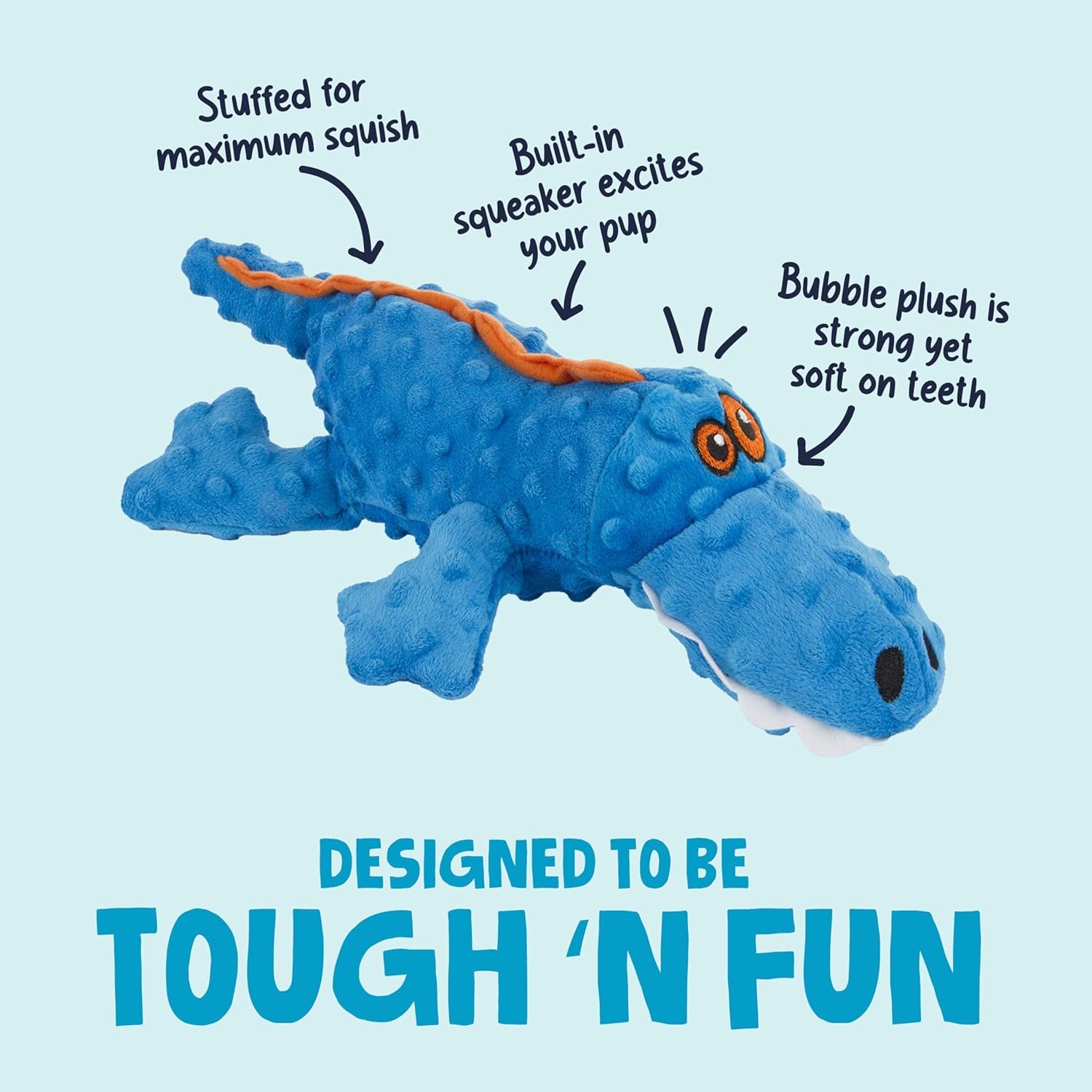 godog-gators-squeaky-plush-dog-toy-with-chew-guard-technology-durable-fabric-squeaker-for-active-play-blue-large
