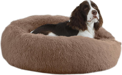 Bunlitent 39 Inch Calming Dog Bed, Donut Dog Bed for Large Sized Dog, Grey | Plush Anti-Anxiety, Donut Shape, Warming Cozy, round Cuddler Nest, Soft Cute,Marshmallow Cuddler Nest Pet Bed14