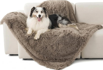 Bedsure Waterproof Dog Blanket for Small Dogs Cats Fluffy Faux Fur, 30X40 | Plush Fuzzy Reversible Pet Blankets for Couch and Dog Bed, Soft Calming Throw Cat Puppy Blanket Washable, Dog Gift, Brown26