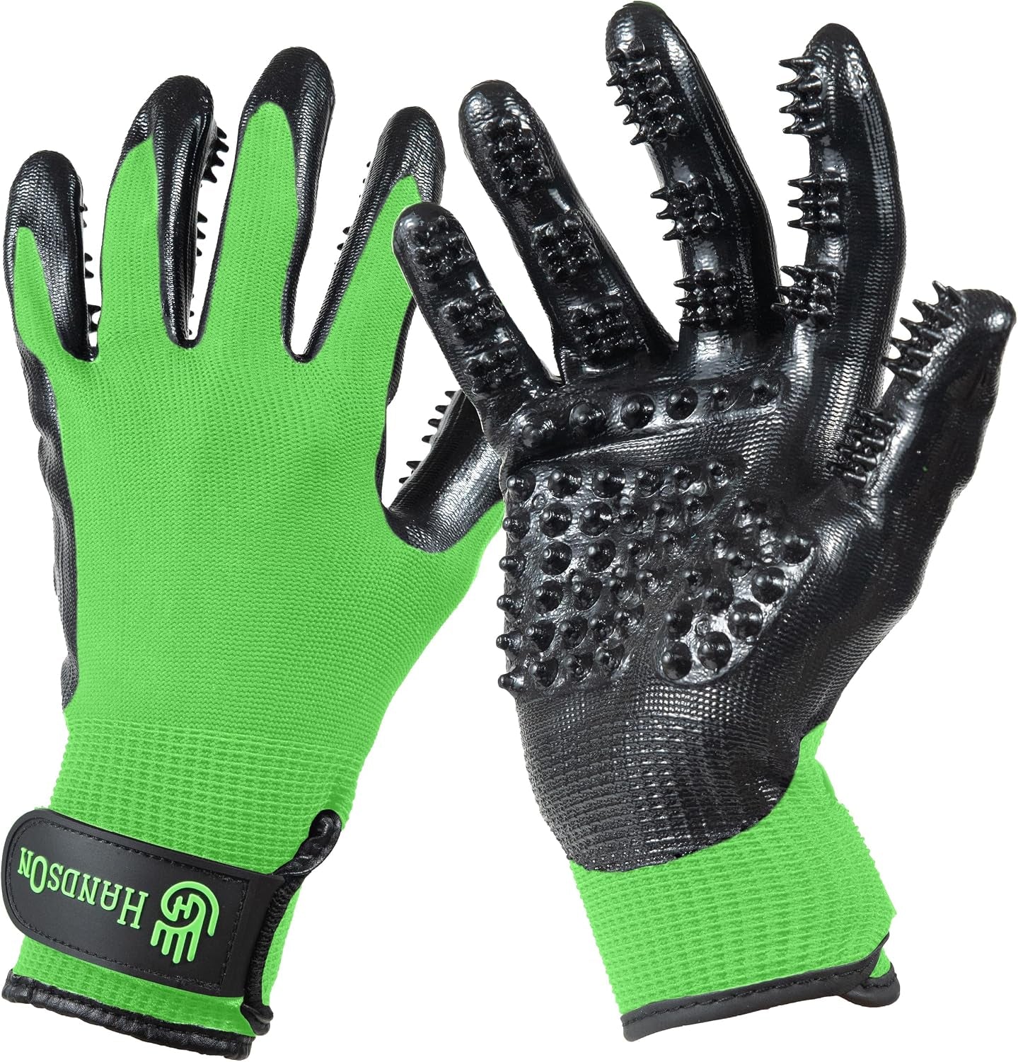 h-handson-pet-grooming-gloves-patented-1-ranked-award-winning-shedding-bathing-hair-remover-gloves-gentle-brush-for-cats-dogs-and-horses-black-medium