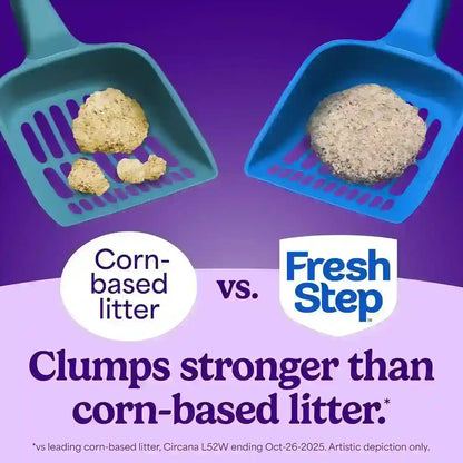 Fresh Step vs corn-based cat litter clumps — stronger clumping for easier cleanup5