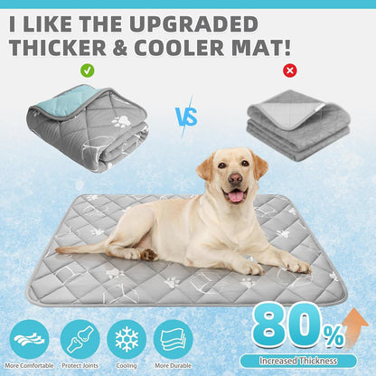 KOOLTAIL Dog Cooling Mat, 35''*23'' Upgraded Endothermic Color Changing Arc-Chill Cooling Fiber for Summer, Non Slip Sleeping Blanket Pet Pads, Washable Non-Toxic Mats for Bed Floor Soft Crate6