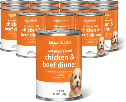 Amazon Basics Wet Dog Food Variety Pack, Country Stew Flavor and Cuts in Gravy with Beef, Made with Natural Ingredients, 13.2Oz Cans (Pack of 12)8