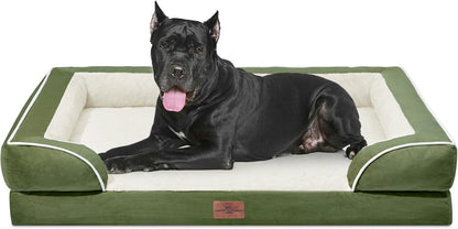 Comfort Expression Orthopedic Dog Bed for Extra Large Dogs with Bolster | Waterproof Dog Couch Bed with Washable Cover & Non-Slip Bottom, Supportive Egg Crate Foam XL Pet Bed, 42X30 Inch76