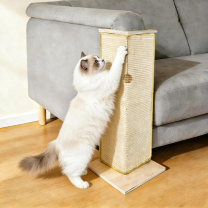28.8" Tall Couch Corner Cat Scratcher, Sisal Scratching Pad with Toy Ball for Sofa, Stylish Modern Furniture Protector, Easy Assembly Cat Scratching Post8