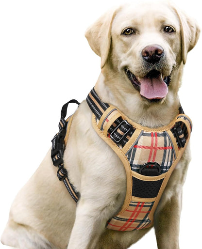 Rabbitgoo Dog Harness, No Pull for Large Dogs with 2 Leash Clips, Pet Vest | No Choke with Handle, Adjustable Soft Padded, Reflective, Easy Control for Walking, Black, Large77