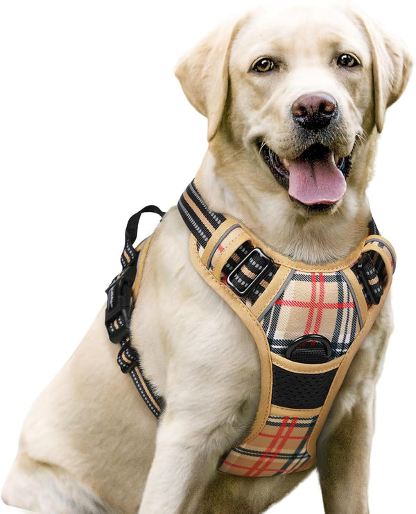 Rabbitgoo Dog Harness, No Pull for Large Dogs with 2 Leash Clips, Pet Vest | No Choke with Handle, Adjustable Soft Padded, Reflective, Easy Control for Walking, Black, Large77