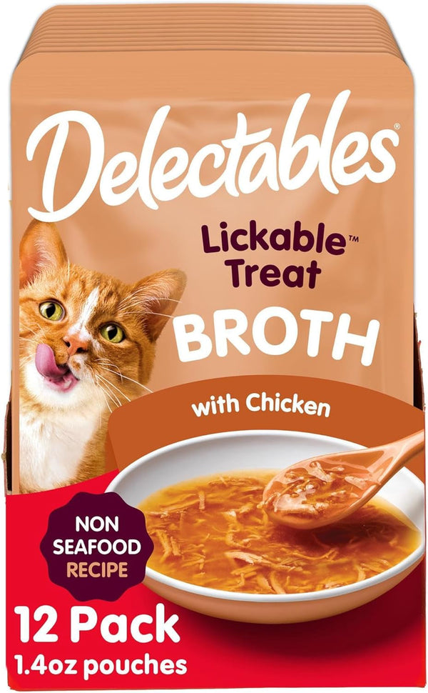 Delectables Savory Broths Lickable Wet Cat Treat Variety Pack, 12Count(Pack of 1)19