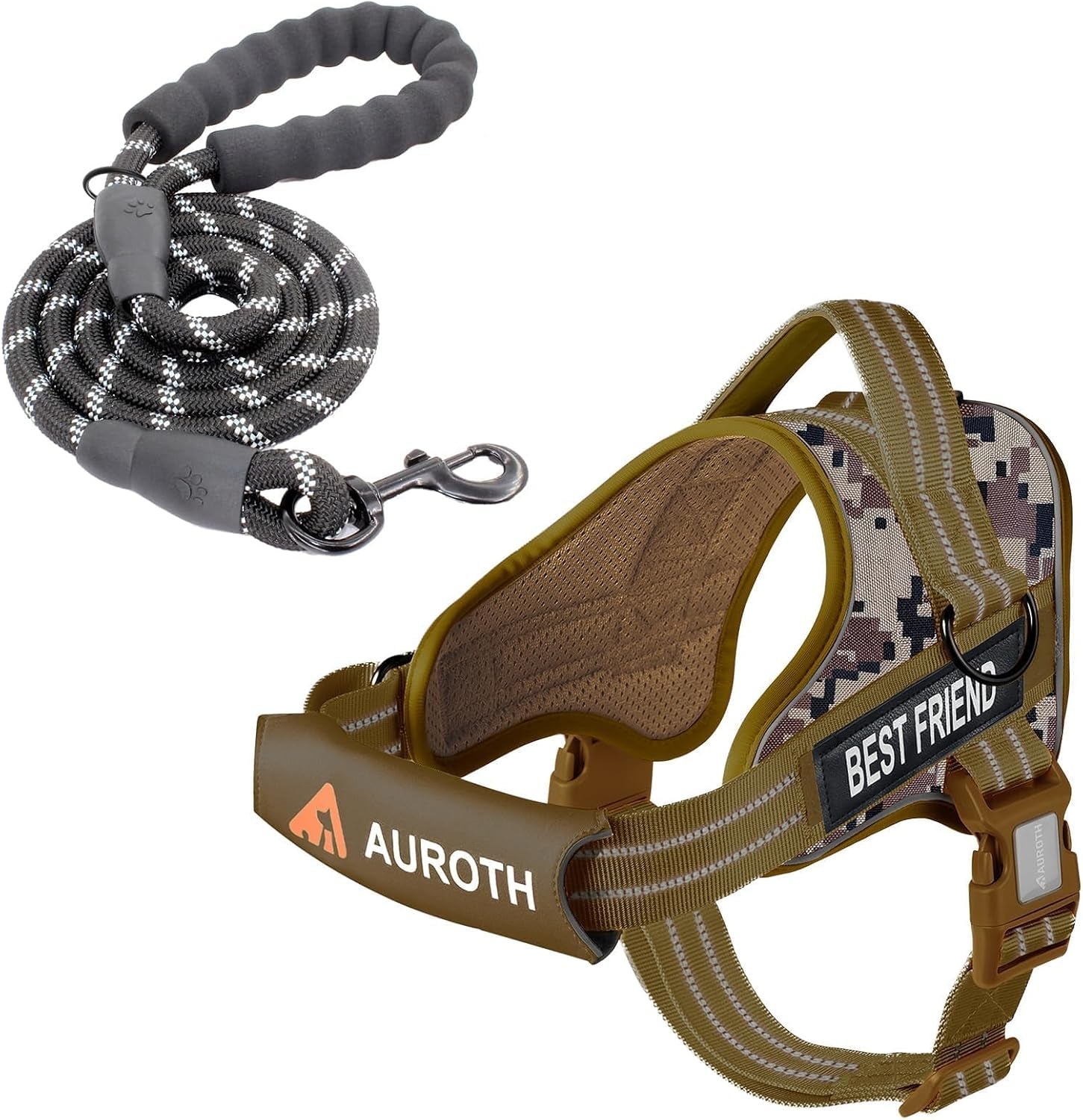 auroth-dog-harness-and-leash-set-soft-padded-service-dog-vest-with-5-25ft-dog-leash-no-choke-easy-on-pet-vest-adjustable-reflective-no-pull-pet-vest-medium-sized-dog-easy-walking-and-training