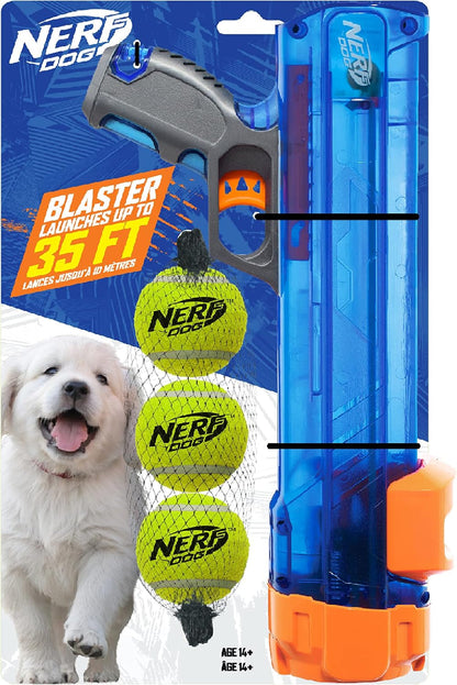 Nerf Dog Tennis Ball Blaster Dog Toy Blue/Orange, 16 Inch Compact Blaster with 1 Ball14