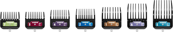 Andis 562014 Premium Clip Animal Comb Set – Built with Plastic, Includes 7 Color Coded Combs of Different Sizes, Metal Clip to Attach Comb - Fits Ultra Edge & Ceramic Edge Blades, Multicolor3