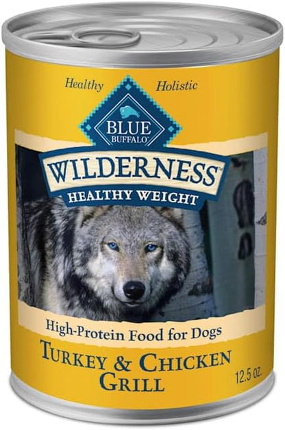 Blue Buffalo Wilderness Adult Wet Dog Food, Healthy Weight, High-Protein and Grain-Free, Turkey & Chicken Recipe, 12.5-Oz. Can4