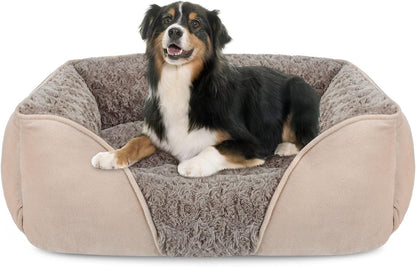 INVENHO Rectangle Washable Orthopedic Dog Bed for Small, Medium and Large Dogs, Soft Calming, Sleeping Puppy Bed Durable Pet Cuddler with Anti-Slip Bottom, S (20"X19"X6")17