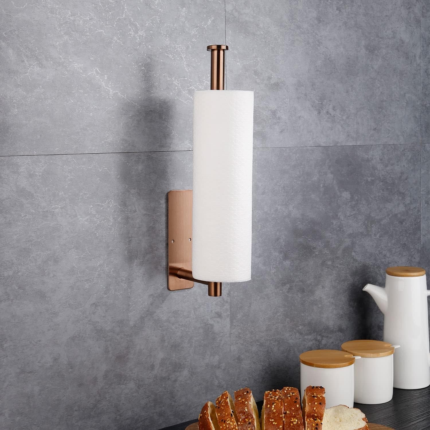 paper-towel-holder-self-adhesive-paper-towel-holder-wall-mount-for-kitchen-rack-adhesive-paper-towel-roll-rack-for-bathroom-towel-kitchen-stainless-steel-rose-gold