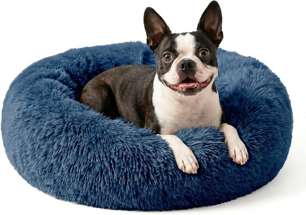 Small Calming Dogs Bed for Small Dogs Anti-Anxiety Machine Washable Fluffy Luxury Anti-Slip Waterproof Mute Base Warming Cozy Soft Pet Puppy round Bed40