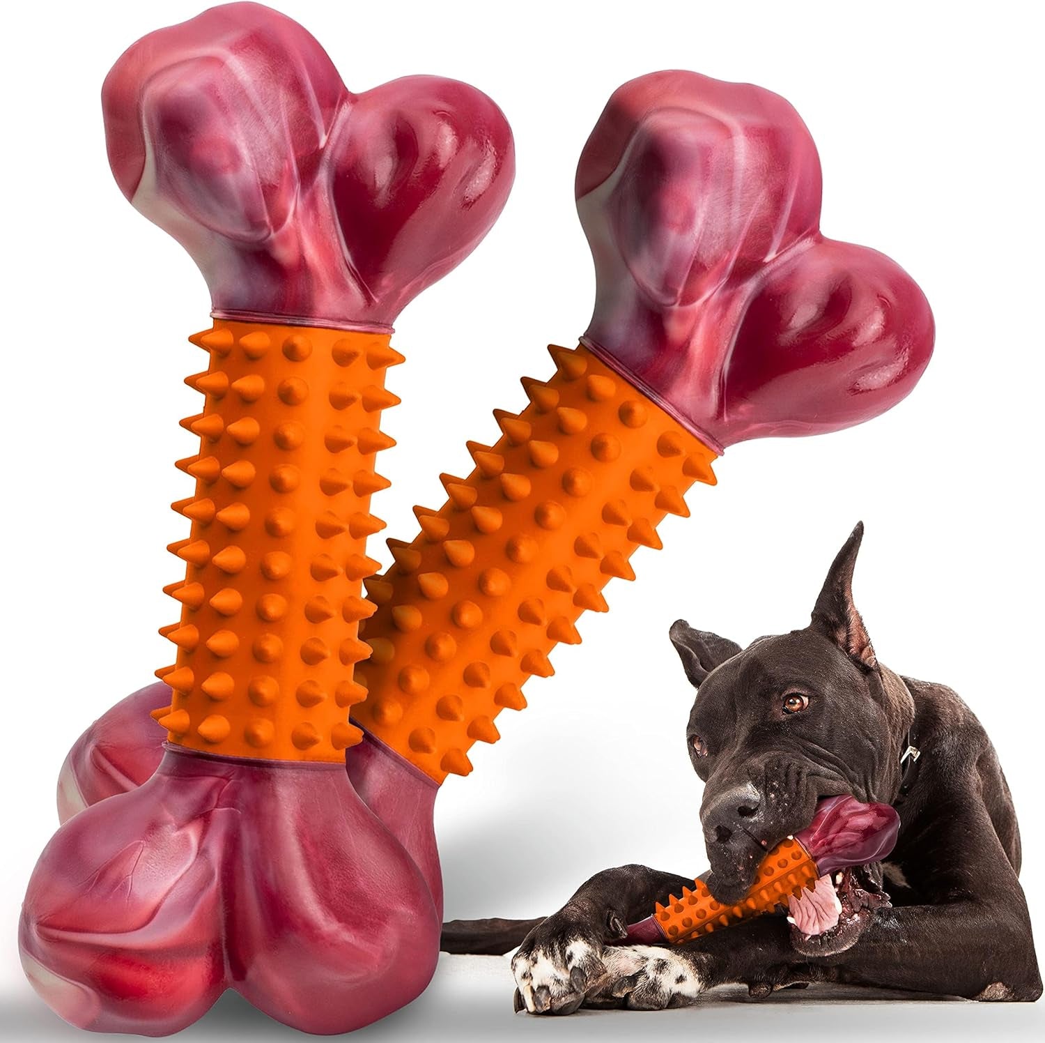 tough-dog-toys-for-aggressive-chewers-beef-flavored-long-lasting-dog-bones-for-large-dogs-indestructible-dog-chew-toys-to-keep-them-busy-large-dog-toys-for-medium-large-breed-red