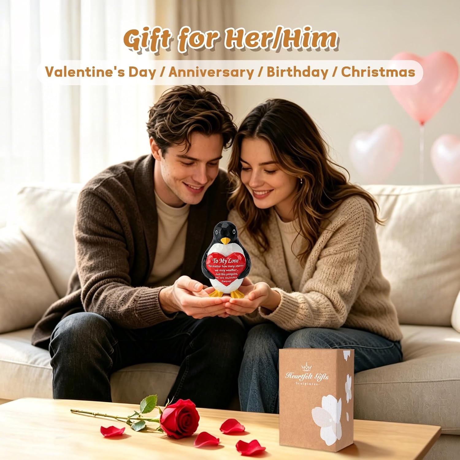 anniversary-birthday-gift-for-women-men-couple-penguin-figurine-for-her-him-i-love-you-gifts-for-boyfriend-girlfriend-birthday-gift-for-wife-husband-fiancee-valentines-heart-hand-painted-penguin-statue