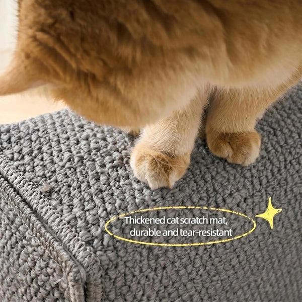 SHENGOCASE Cat Scratch Pad Couch Sofa Armrest Protector, Scratcher Cover for Couch Corner, Carpet Scratching Post, Grey(7.9")7