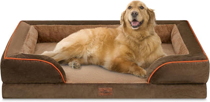 Comfort Expression Orthopedic Dog Bed for Extra Large Dogs with Bolster | Waterproof Dog Couch Bed with Washable Cover & Non-Slip Bottom, Supportive Egg Crate Foam XL Pet Bed, 42X30 Inch78