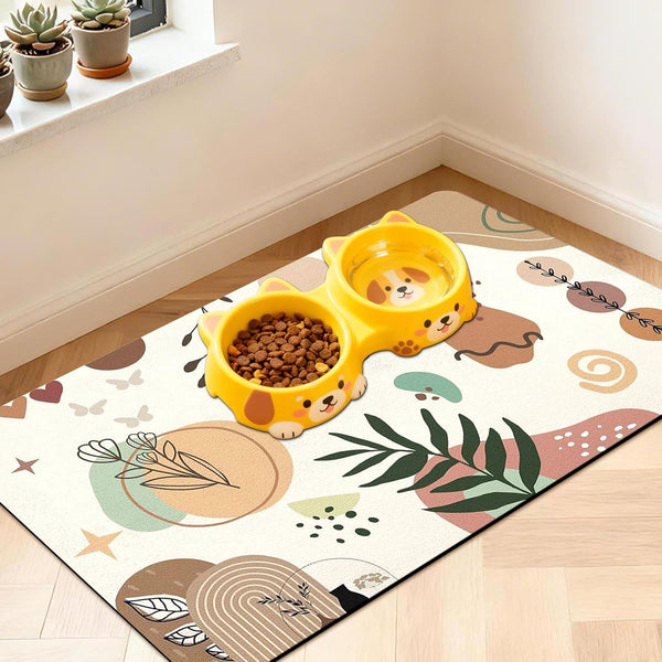 Pet Feeding Mat for Floors Cat Food Mat Waterproof Dog Food Mat and Water Absorbent Quick Dry Non Slip Mat for Cat Bowls37