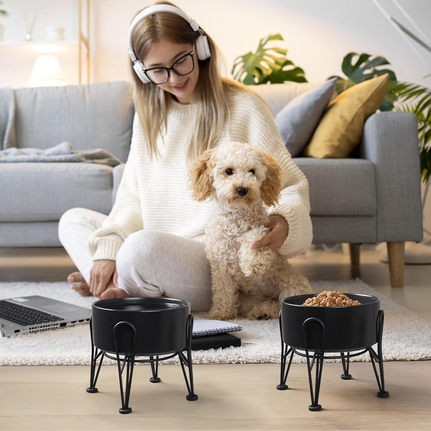 elevated-dog-bowls-ceramic-raised-dog-bowl-set-with-anti-slip-and-non-tip-metal-stand-2-pack-pet-food-and-water-feeding-bowls-for-small-and-medium-dogs-black-3-6-cups