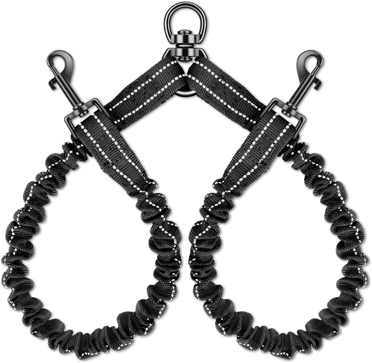 autowt-double-dog-leash-no-tangle-360-swivel-rotation-reflective-lead-attachment-adjustable-length-dual-two-dogs-lead-splitter-comfortable-shock-absorbing-walking-training-for-2-dogs