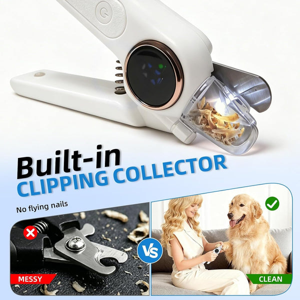 2-In-1 Dog Nail Clippers & Grinder with LED Light, Quiet Electric Pet Nail Trimmer for Small Medium Large Dogs & Cats, 3 Speeds, USB Rechargeable, Quick Sensor, Safety Lock & Splash Guard (White)5