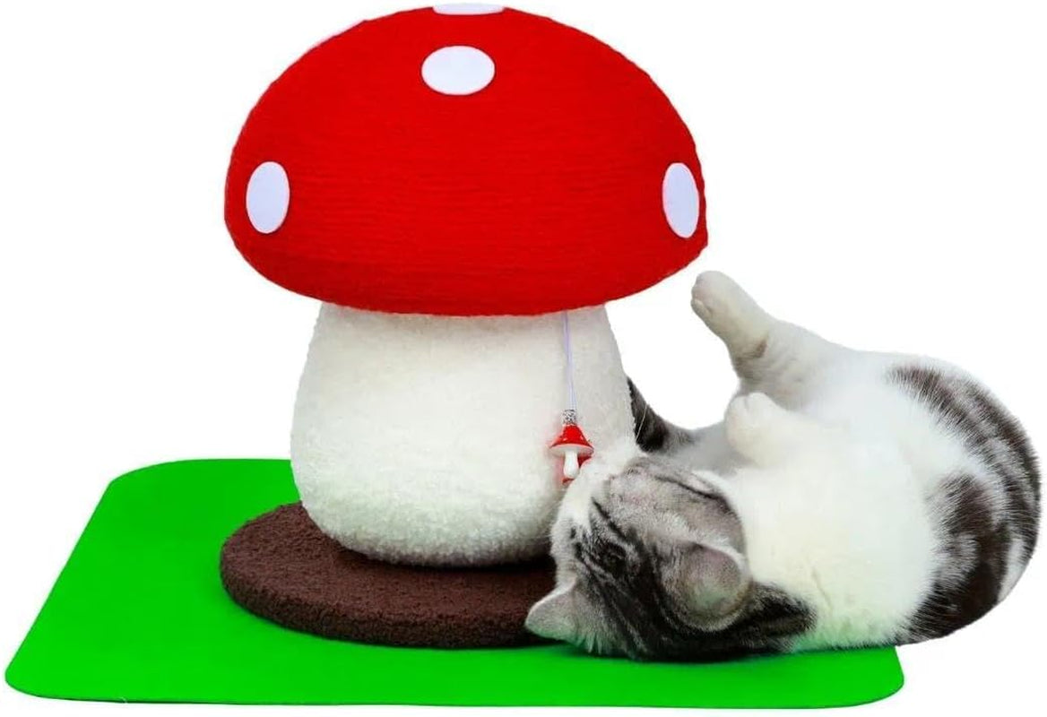 mushroom-cat-scratching-post-unique-design-sisal-wrapped-ideal-for-medium-and-small-cat-cat-scratcher-cute-with-100-sisal-covered-scratching-post