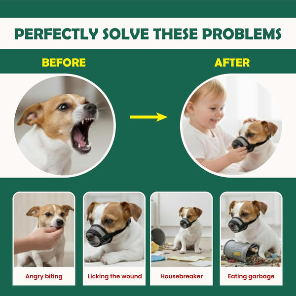 Dog Muzzle Medium Sized Dogs - Soft Muzzle for Medium Sized Dog with Air Mesh | Mussle to Stop Biting Barking and Chewing | Allows Panting and Drinking4