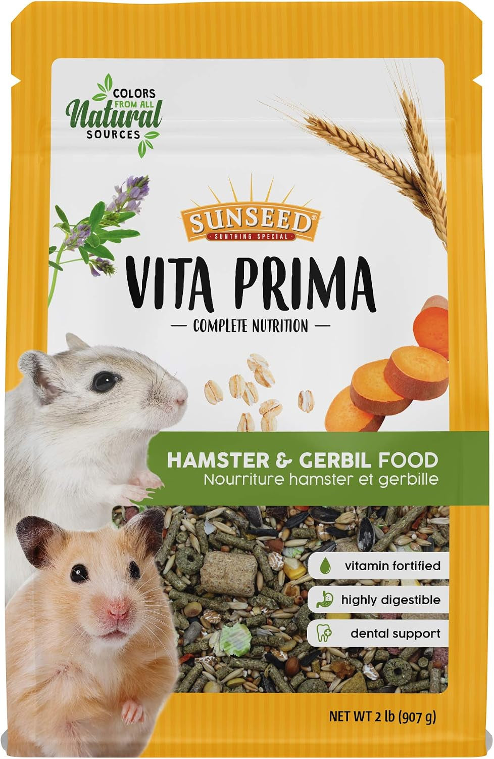 sunseed-vitakraft-vita-prima-hamster-and-gerbil-food-2-lbs-bag-instinctive-foraging-blend-with-ancient-grains-essential-vitamins-and-minerals-no-artificial-colors-flavors-or-preservatives