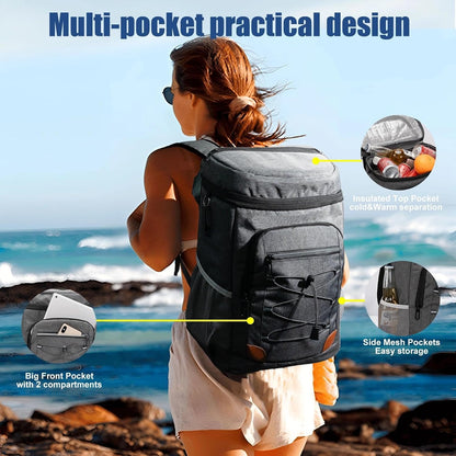 Backpack Cooler Insulated Leakproof, Soft Cooler for Outdoor Camping Hiking | 7.5X13X18In, Leakproof Liner, Waterproof Oxford, Multi Pockets, Wine Opener, for Camping Hiking Picnic Fishing4