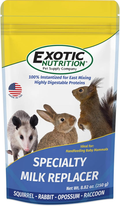 Milk Replacer - Healthy Powdered Formula Ideal for Baby Squirrels, Rabbits, Opossums, Raccoons | 100% Instantized for Mixing Digestible Proteins | 8.8Oz (Specialty Milk Replacer 8.8 Oz.)1