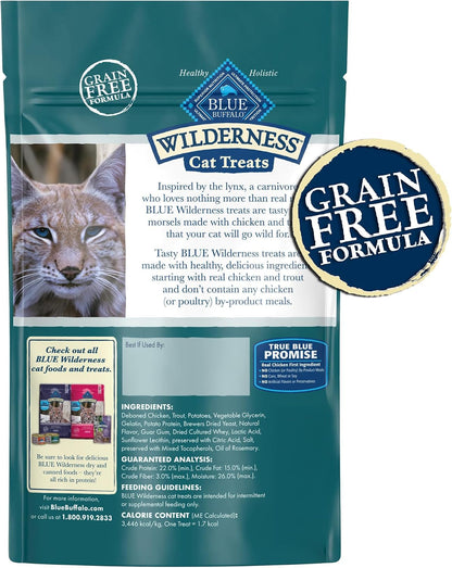 Blue Buffalo Wilderness Soft Cat Treats, Made with Natural Ingredients, Chicken & Trout Recipe, 2-Oz Bag2