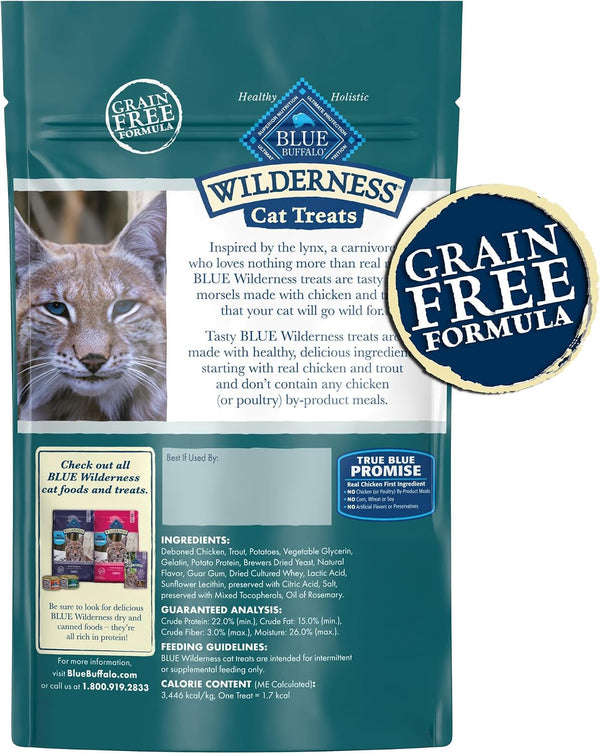 Blue Buffalo Wilderness Soft Cat Treats, Made with Natural Ingredients, Chicken & Trout Recipe, 2-Oz Bag2