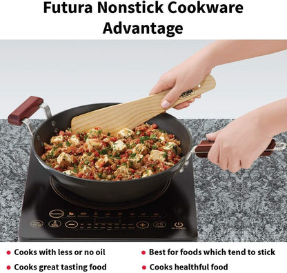 Futura  Nonstick Wok Stir Fry/Deep Fry Pan with 2 Stay Cool Rosewood Handles, 11.5", Black4
