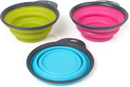 Dexas Popware for Pets Collapsible Travel Cup, Large, Gray/Blue3