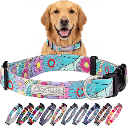 Lucky Love Dog - Easy Click Buckle Dog Collar with Leash Set Combo, Durable & Comfortable for Male & Female Dogs, Pet Collar for Medium Dogs, Secure Fit - Blackbird Combo, Medium81