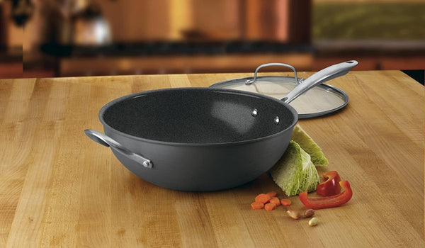 GG26-30H Greengourmet Hard-Anodized Nonstick Stir-Fry Wok with Glass Cover 12-Inch3