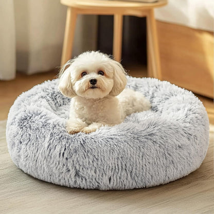 JOLLYVOGUE Small Dog Bed, Calming Soft Anti-Anxiety Donut Cat Bed, Washable round Fluffy Cushion for Small and Medium Pets (20")33