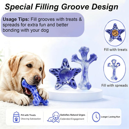 YINEYA Dog Toys for Aggressive Chewers, 3-Pack Tough Dog Chew Toys | Dog Teething Toy for Medium Large to Keep Them Busy, Indestructible Dog Toy Long Lasting, Purple, Beef Flavor5