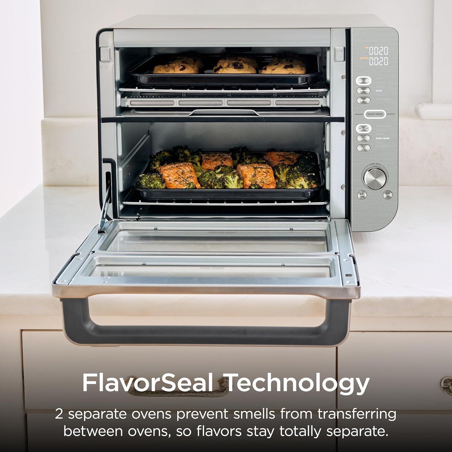 ninja-double-stack-xl-countertop-oven-12-in-1-stainless-steel-dct601-dualzone-smart-finish-flavorseal-fits-4-5-lb-chicken-6-lbs-wings-air-fry-bake-broil
