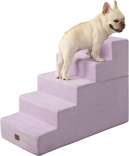 EHEYCIGA Dog Stairs for Bed 18" H, Dog 4-Steps for High Bed, Olive Green | Pet Steps for Small Dogs and Cats, Non-Slip Balanced Pet Ramp Indoor60