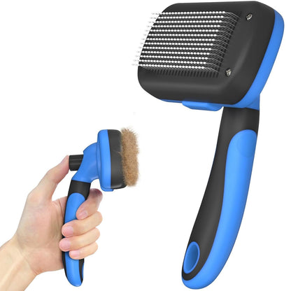 Dipoo Self Cleaning Shedding Brush - Skin Friendly Grooming Tool for Dogs, Cats, and Puppies, Deshedding and Hair Removal for Long and Short Haired Pets, Black10