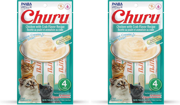 INABA Churu Cat Treats, Grain-Free, Lickable, Squeezable Creamy Purée Cat Treat/Topper with Vitamin E & Taurine, 0.5 Ounces Each Tube, 4 Tubes, Tuna with Salmon Recipe33
