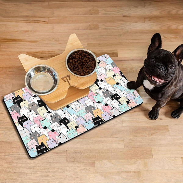 Pet Feeding Mat for Floors Cat Food Mat Waterproof Dog Food Mat and Water Absorbent Quick Dry Non Slip Mat for Cat Bowls8