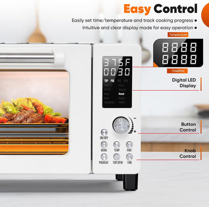 Bravo Pro Convection Air Fryer Toaster Oven Combo | 2026 New Improved,10-In-1, 50°-450°F Control, Quick Even Crisp Tech, 21Qt, PFAS Free, Cream5