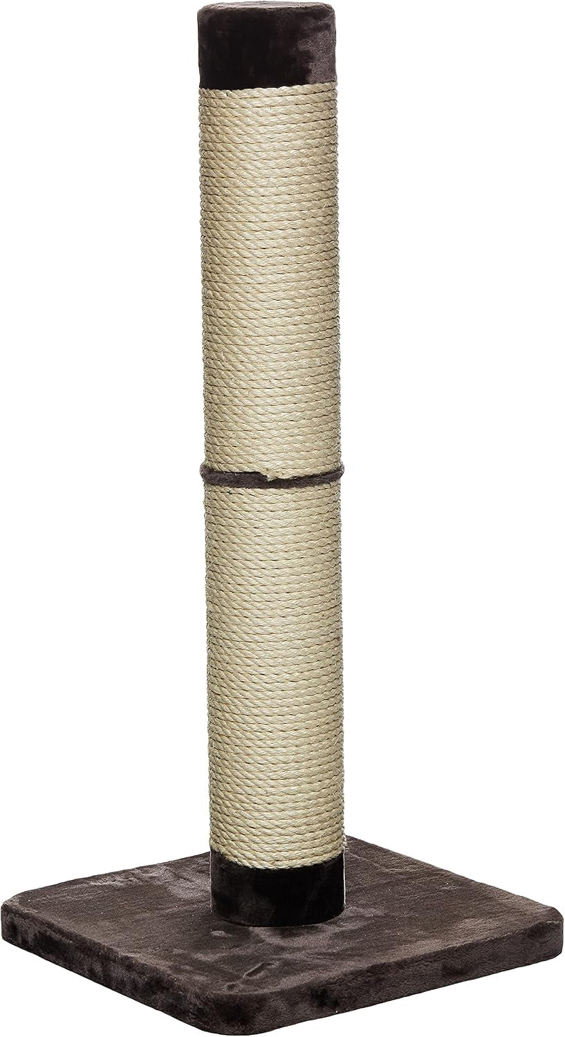 midwest-homes-for-pets-feline-nuvo-grand-forte-scratching-post-41-inches-tall-heavy-duty-sisal-post-with-wide-base-thick-brown-faux-fur-for-large-and-multi-cat-households